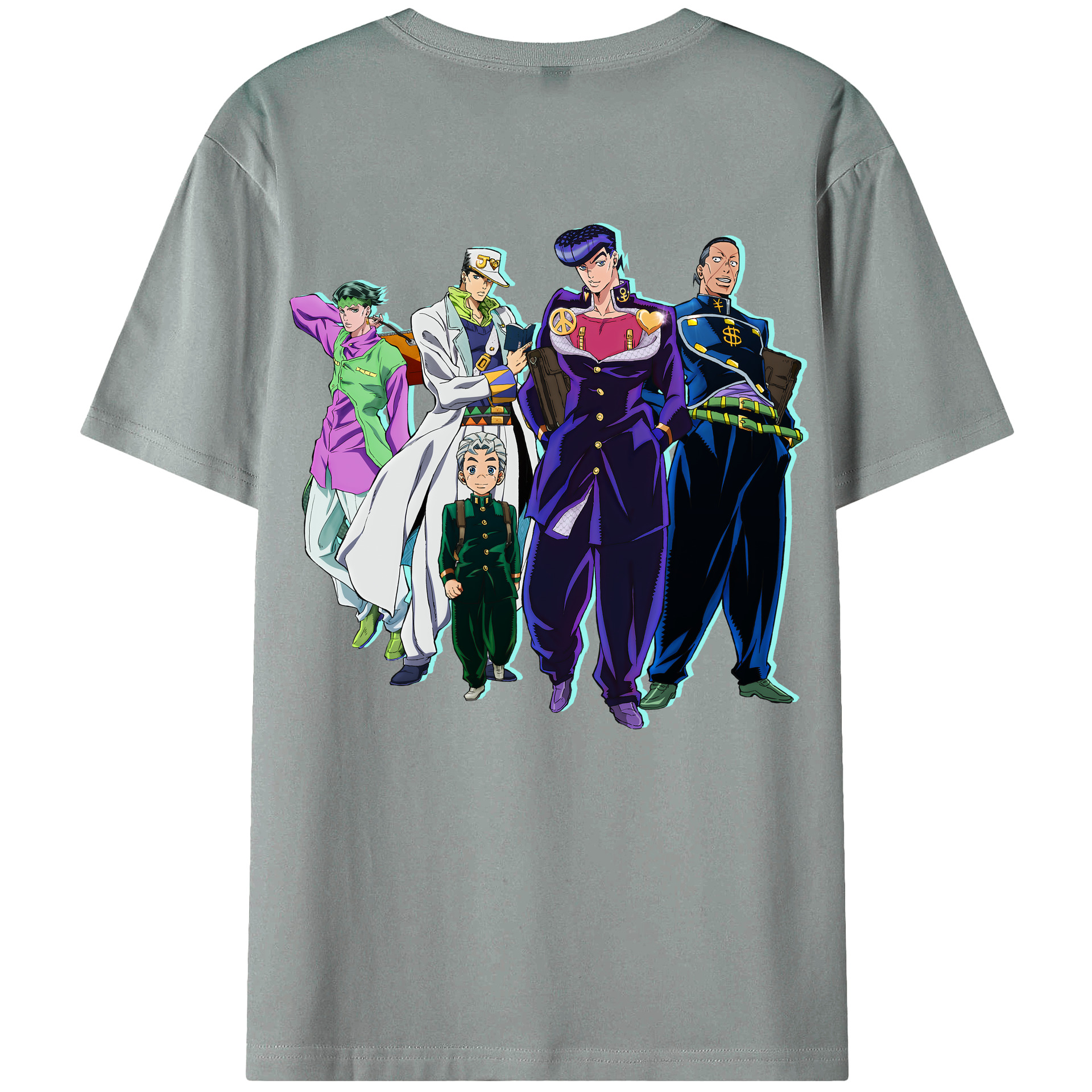（画像用） ジョジョの奇妙な冒険 JoJo's Bizarre Adventure 綿100％ メンズ半袖Tシャツ（バックプリント） 通気性